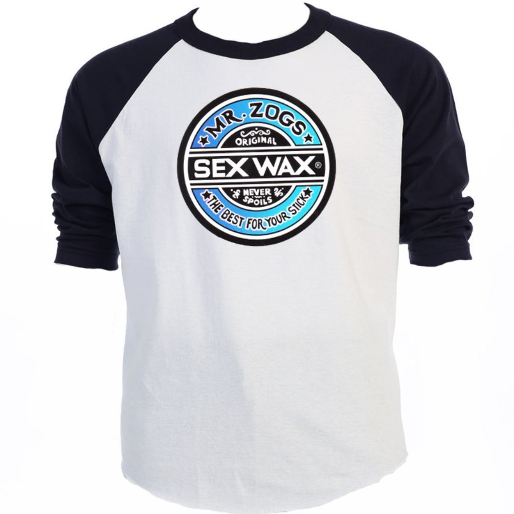 MR ZOGS SEX WAX COOL MENS BLACK SLEEVE BASEBALL TEE T-872